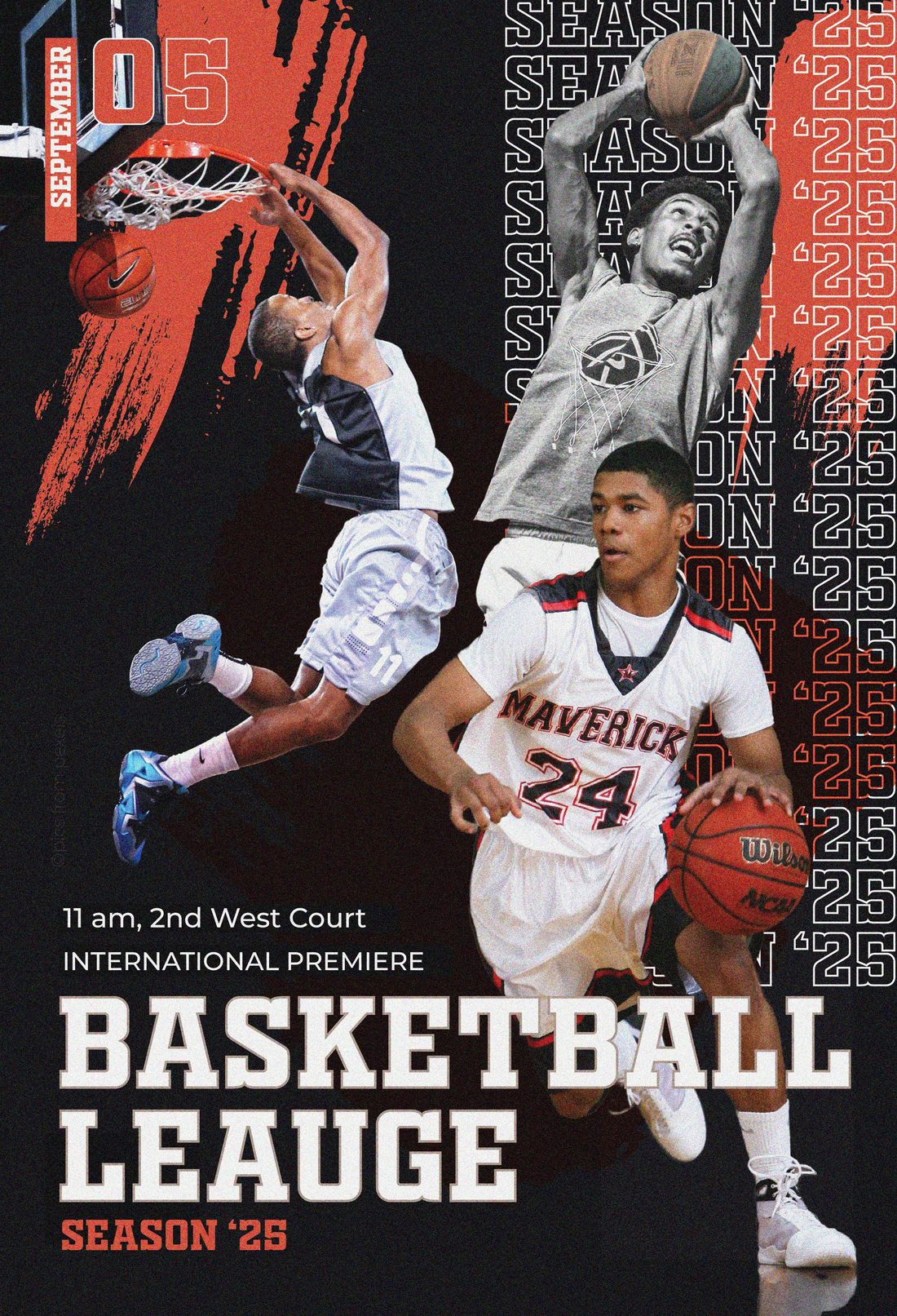 Basketball League season poster
