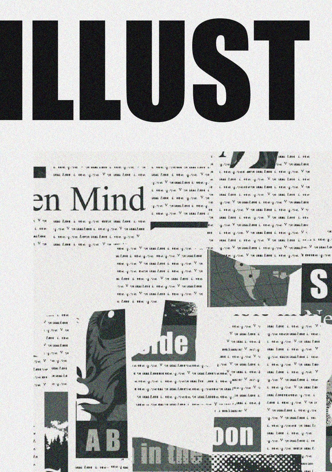Illust - newspaper-style collage poster