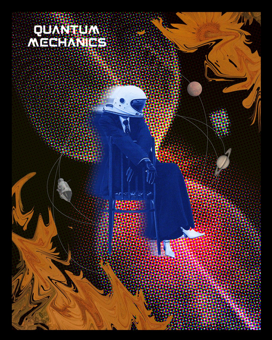 Quantum Mechanics poster, blue colourway