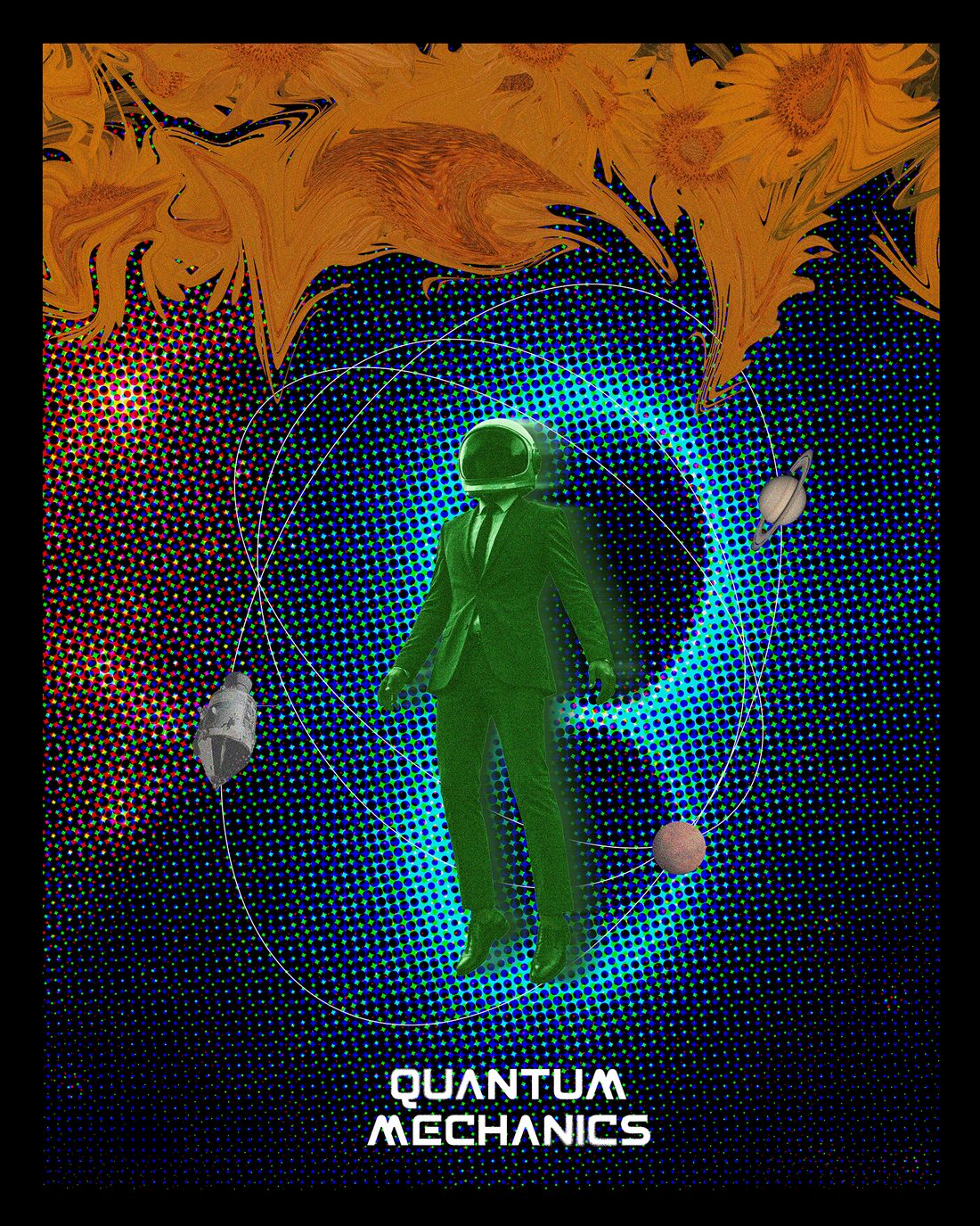 Quantum Mechanics poster, green colourway