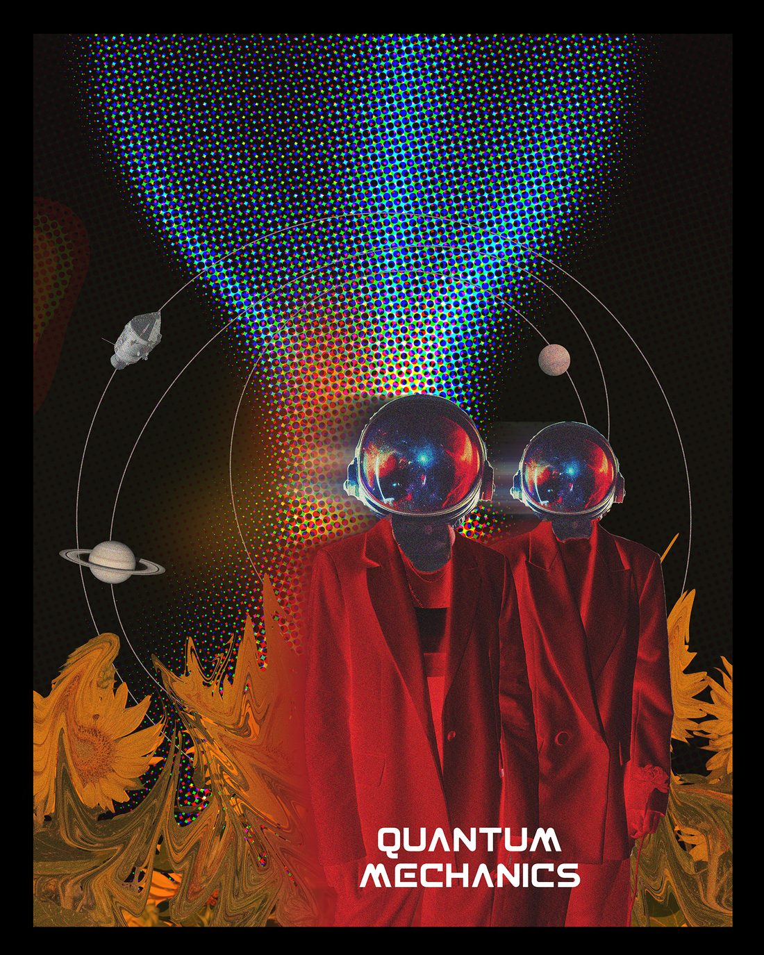 Quantum Mechanics poster, red colourway